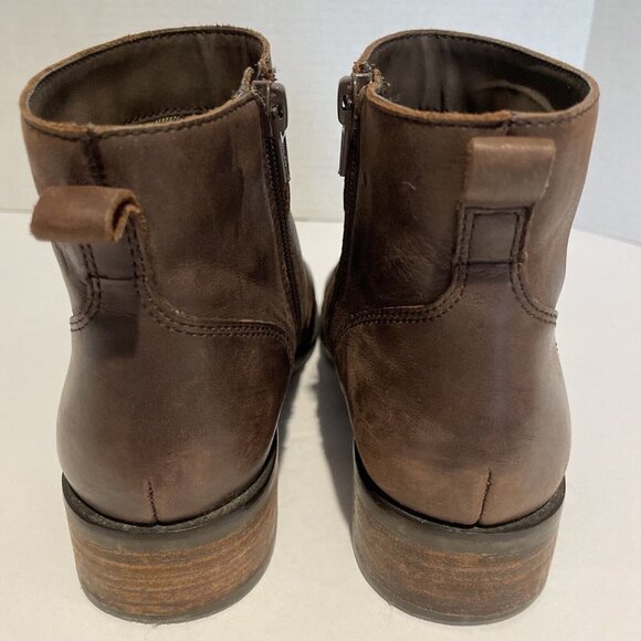 CROWN VINTAGE Womens Leather Ankle Boot Size 6M Cathy Side Zip Brown Blogger Fav - Picture 5 of 11